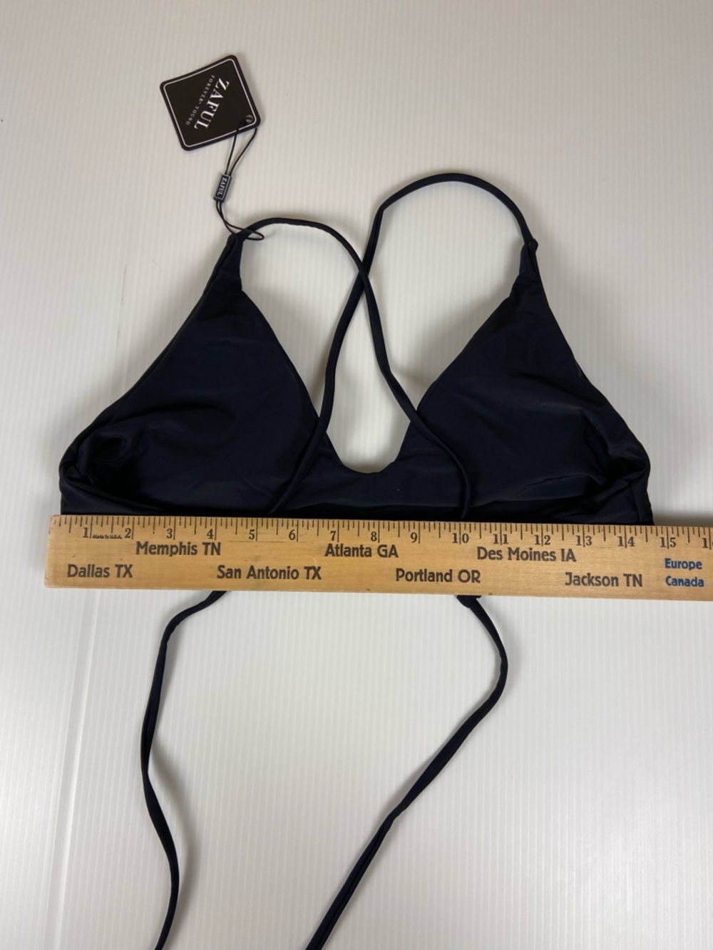 ZAFUL Black Bikini Set Medium Triangle Top High Cut Bottom NWT - Picture 7 of 14